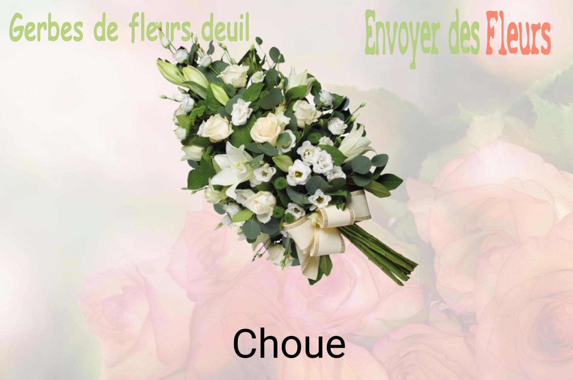 Gerbe de fleurs de deuil livrée à Choue